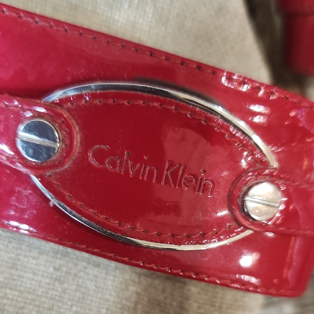 Calvin Klein Red Strappy Sandals View 3